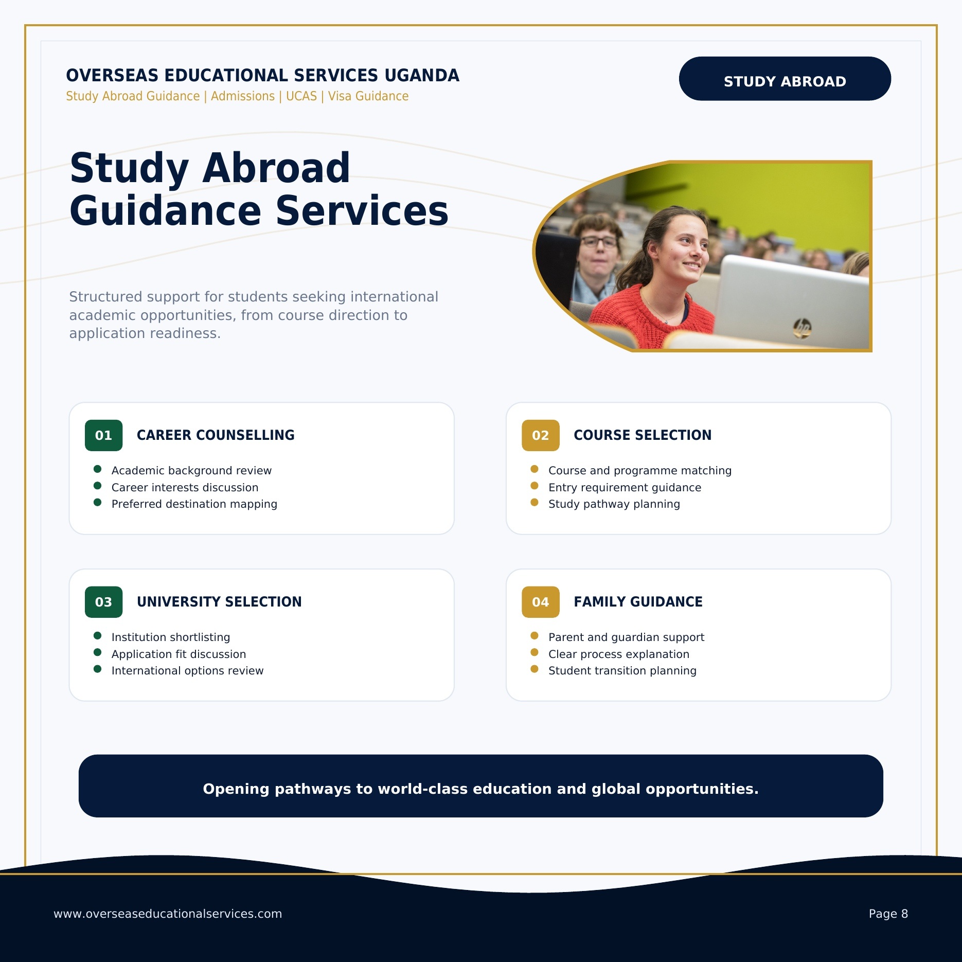 Visa guidance and pre-departure support